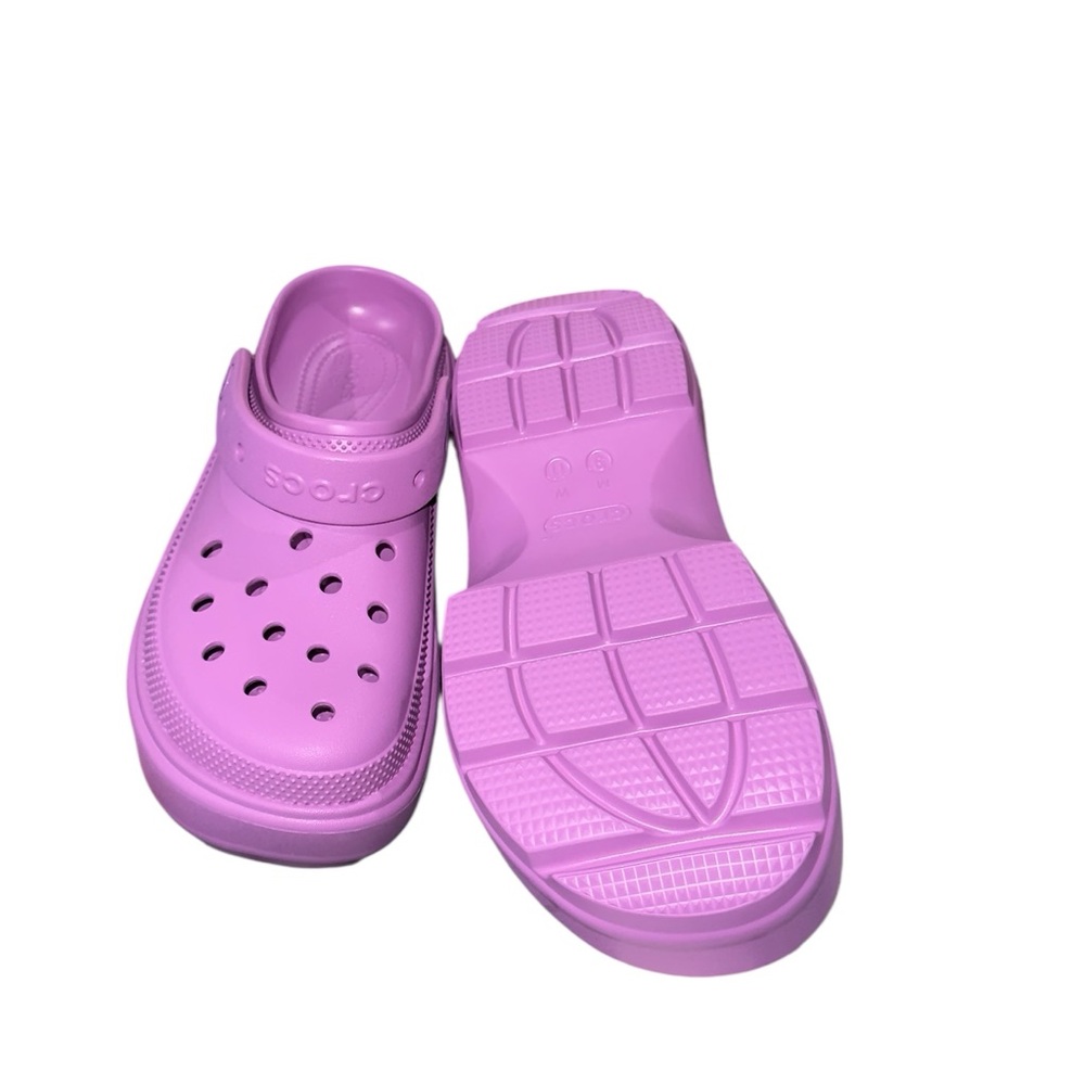 NWT Crocs Stomp 209347-6WQ Sandals Purple Slip On Platform Shoes GBO2626 M9 W 11 - Picture 11 of 11